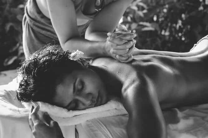 Attractive Blonde Relaxing Therapeutic Massage.  main image