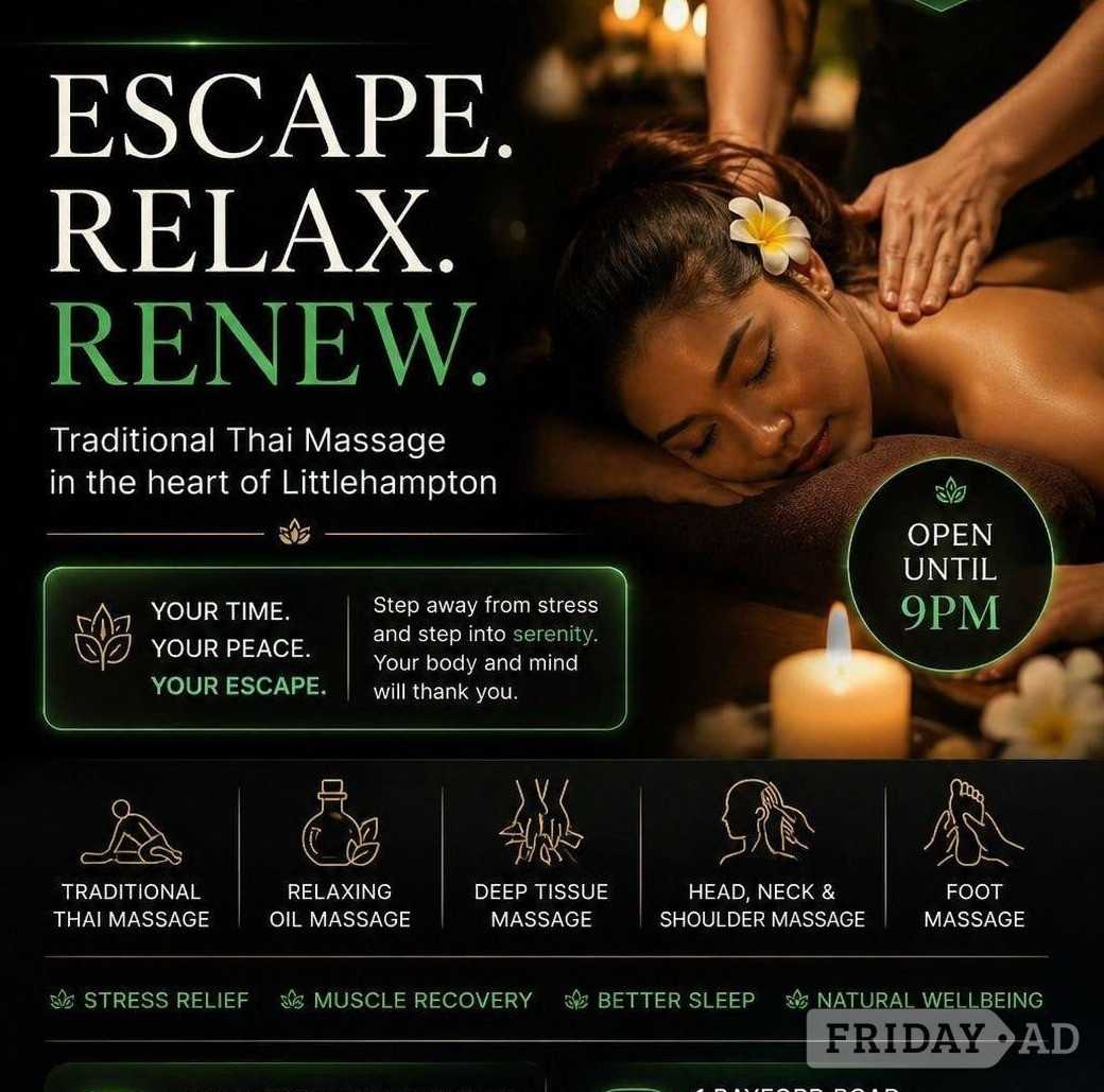 Well Come All To Our Lovely Friendly  Thai Ladies For Your Message And Relaxing Days With Us Newly Opening Unique Thai Massage 1 Bayford Road Littlehampton Bn17 5hl main image