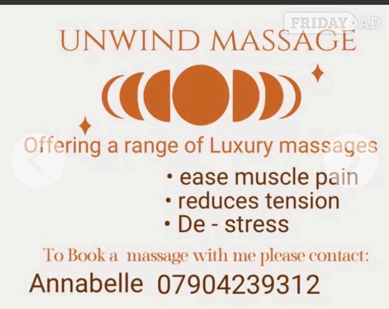 Come And Unwind For 60 Minutes Of Relaxation. Slide For Pictures  main image