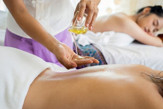 Attractive Blonde, Relaxing therapeutic massage.  image