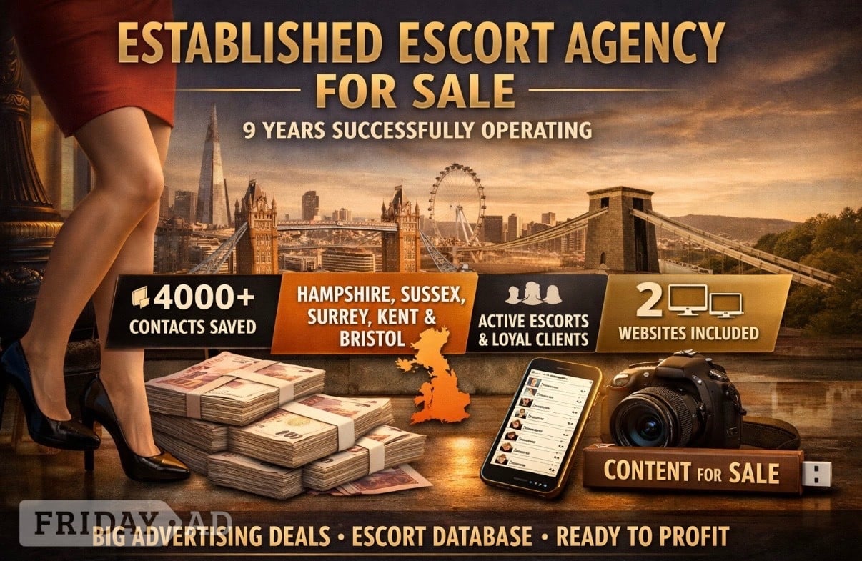 ESTABLISH FOR 9 YEARS, ESCORT AGENCY FOR SALE image ESTABLISH FOR 9 YEARS, ESCORT AGENCY FOR SALE image