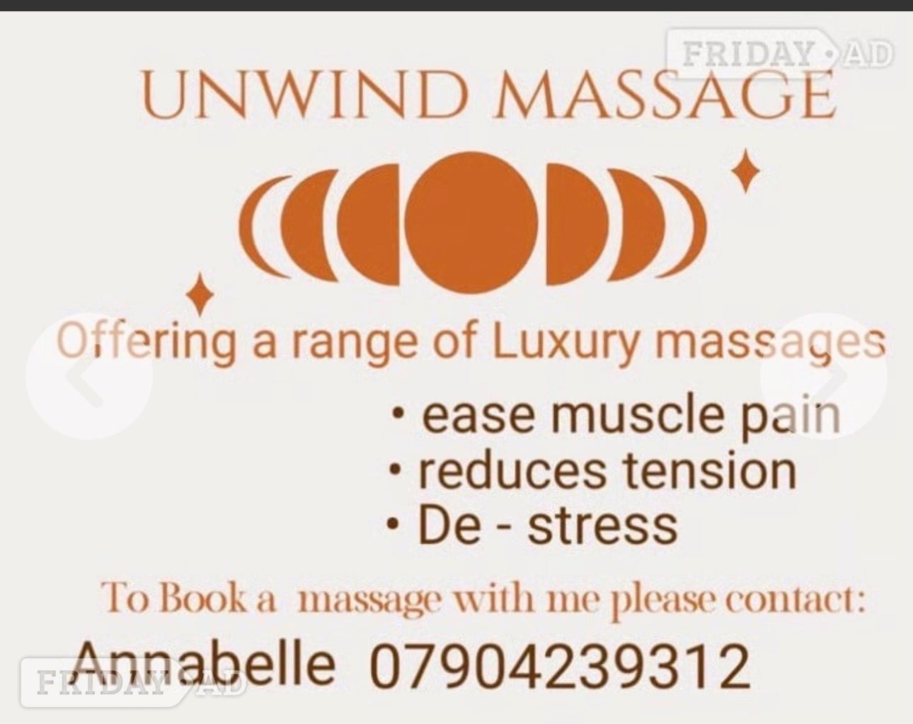 Come and unwind for 60 minutes of relaxation. Slide for pictures  image